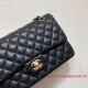 A01112 Classic Handbag (Authentic Quality) Black Lambskin Gold Hardware