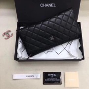 Chanel 9809 Quilted Clutch Black Lambskin SHD