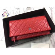 Chanel 9809 Quilted Clutch Red Lambskin SHD
