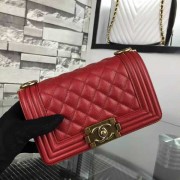 Chanel Small Boy Flap Bag in Red Caviar Aged BHW A67085